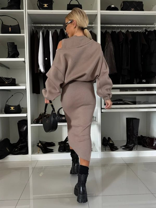 Short Sweater Vest Long Skirt suit Women