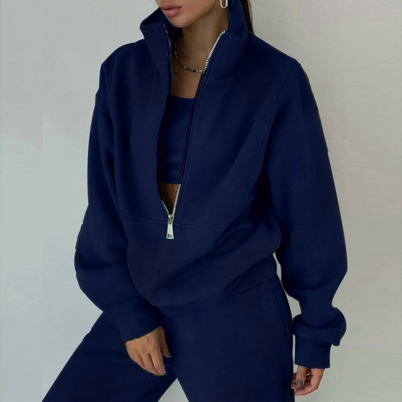 Casual Fashion Suit for Women - Two-Piece Set Sweatshirt and Trousers