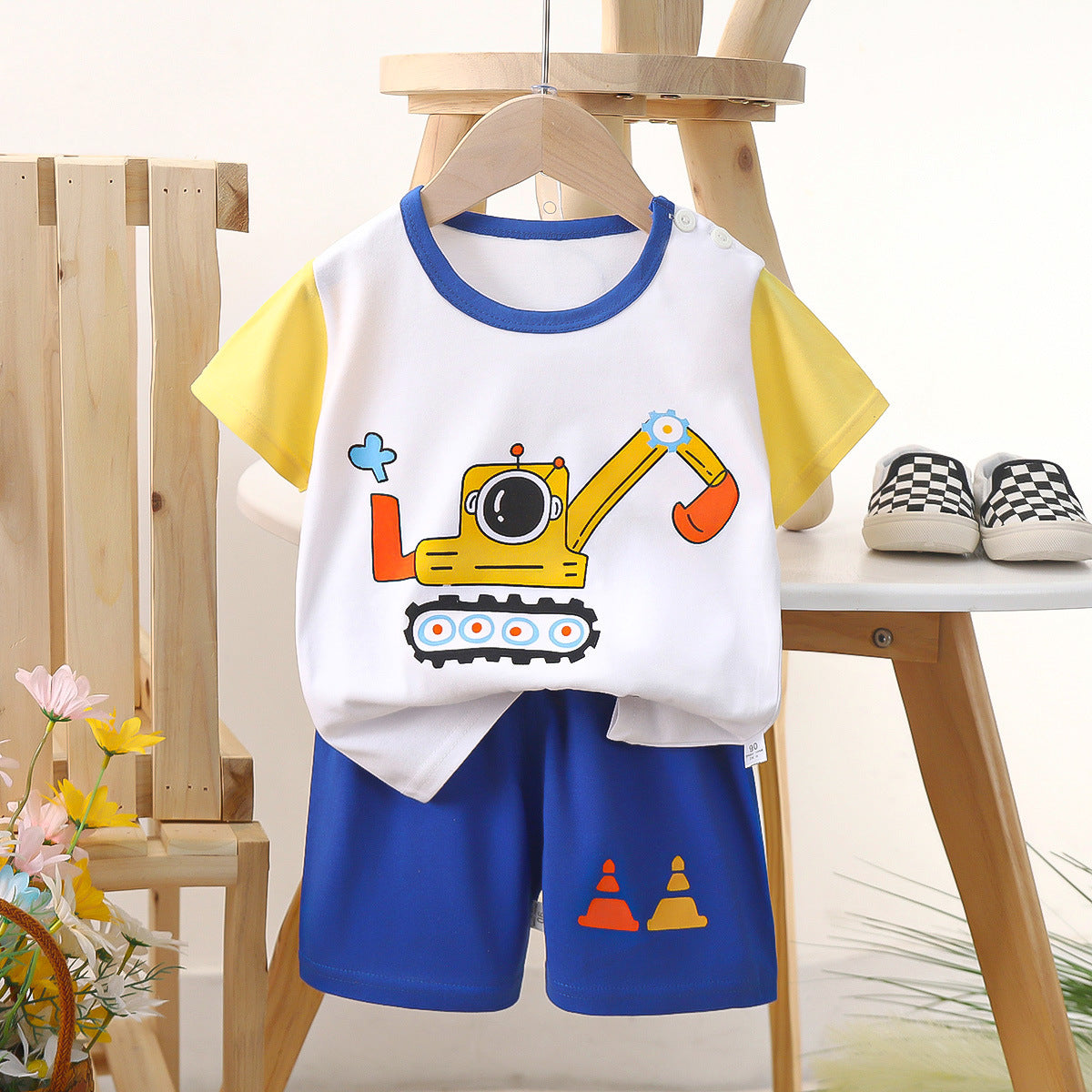 Children's Short Sleeve Cotton Two-Piece Set