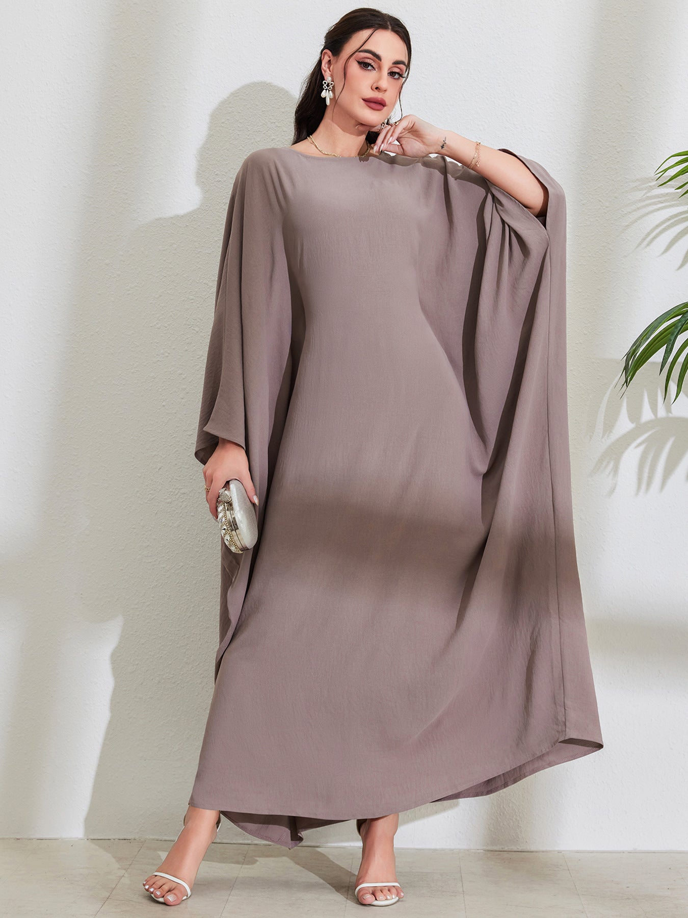 Long Dress Bat Sleeve Elegant Robe