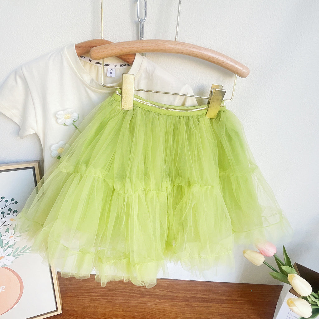 Rabbit Mesh Skirt Two-Piece Set