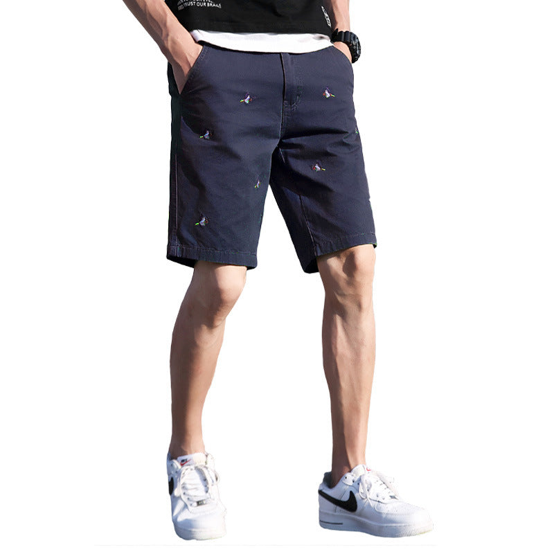 Men's Cotton Embroidered Casual Shorts