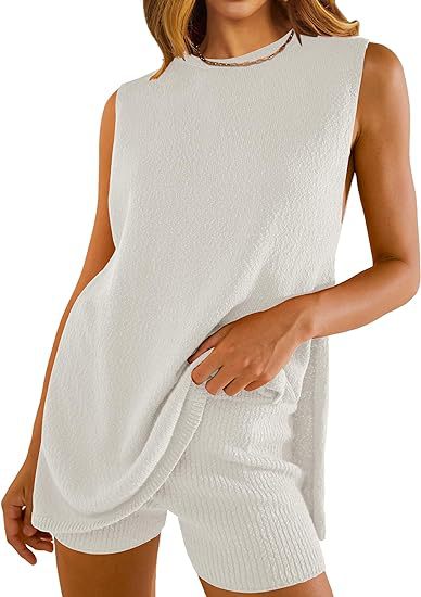 Knitted loose-sleeved casual pullover set for women