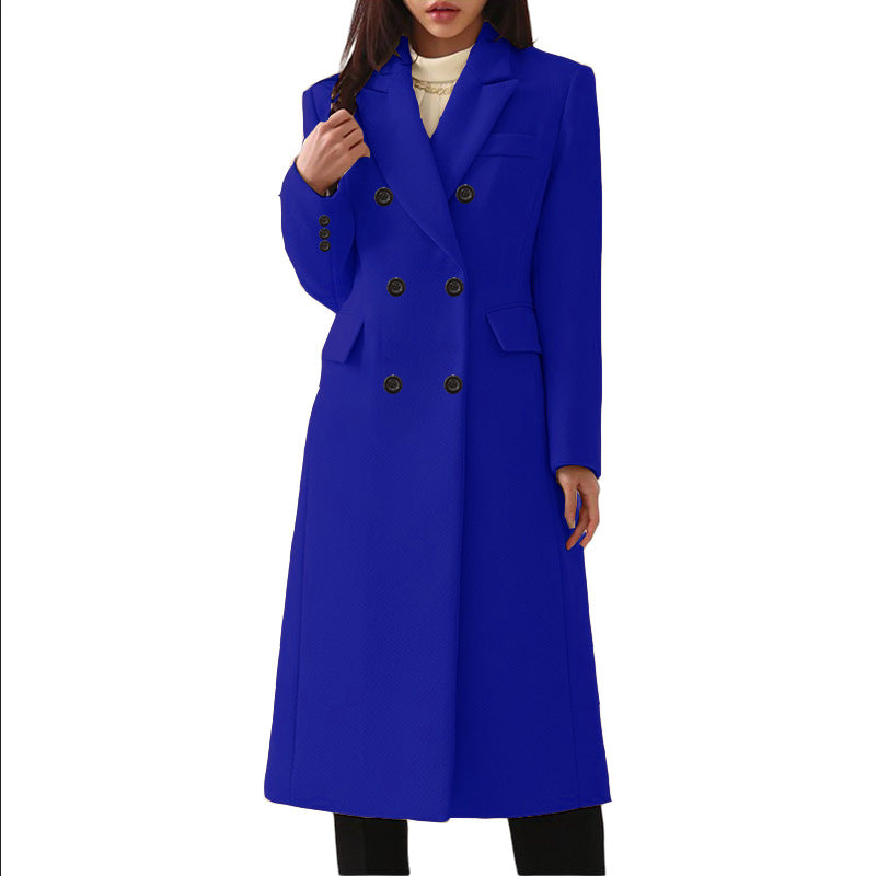 Long Women's Woolen Coat