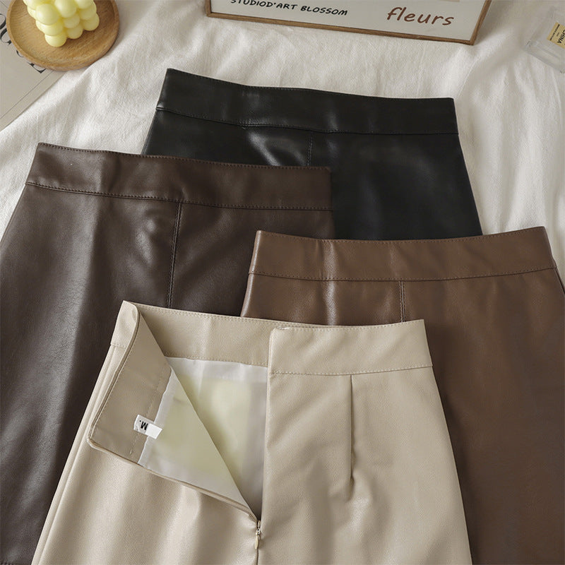 Women's Matte PU Leather High Waisted Tapered Pants
