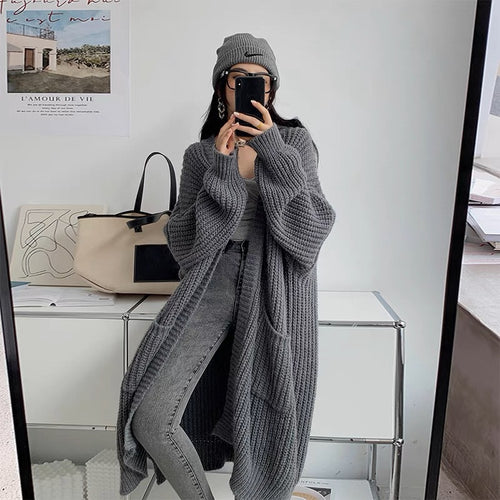 Loose Fit Long Sleeve Knitted Cardigan for Women