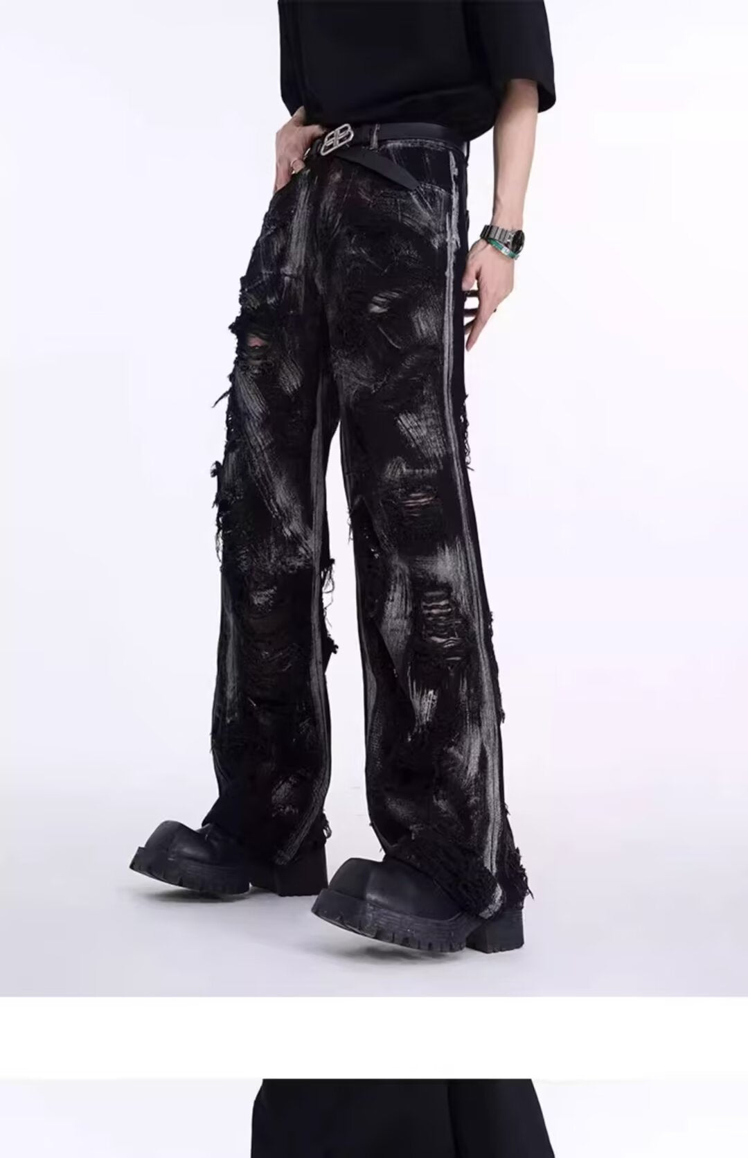 Damaged Hole Vintage Denim Set