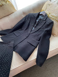 Rhinestone Embellished Womens Suit Set - Jacket and Skirt Set