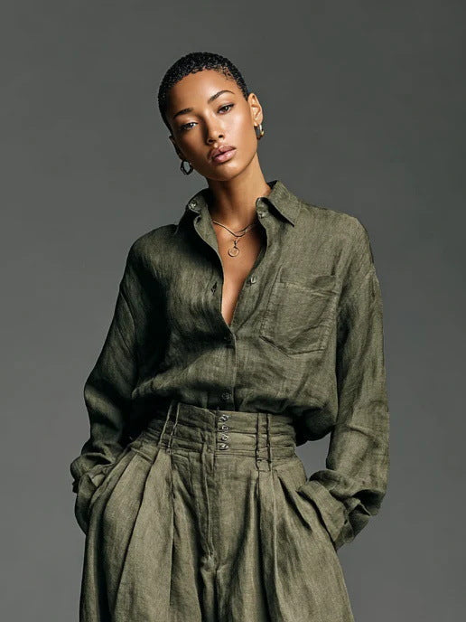 Long-sleeved cardigan and pants set