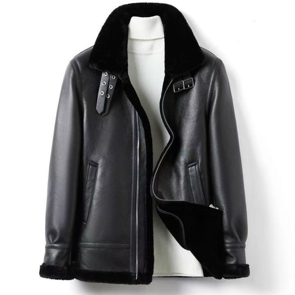 Men's Faux Leather Winter Jacket
