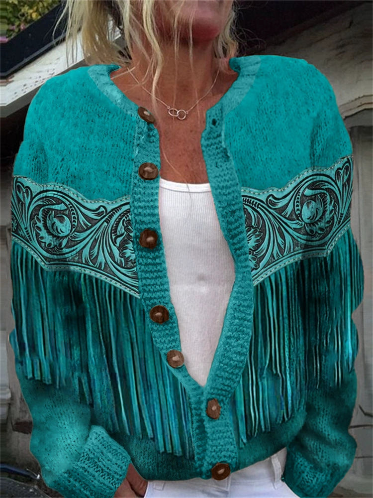 Geometric 3D Print Women's Cardigan