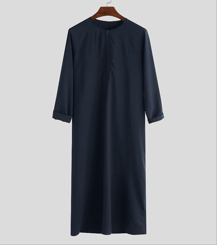 Men's Loose Cotton Robe with Zipper