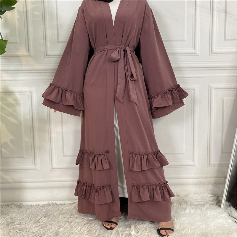 Puff sleeve buttoned cardigan robe