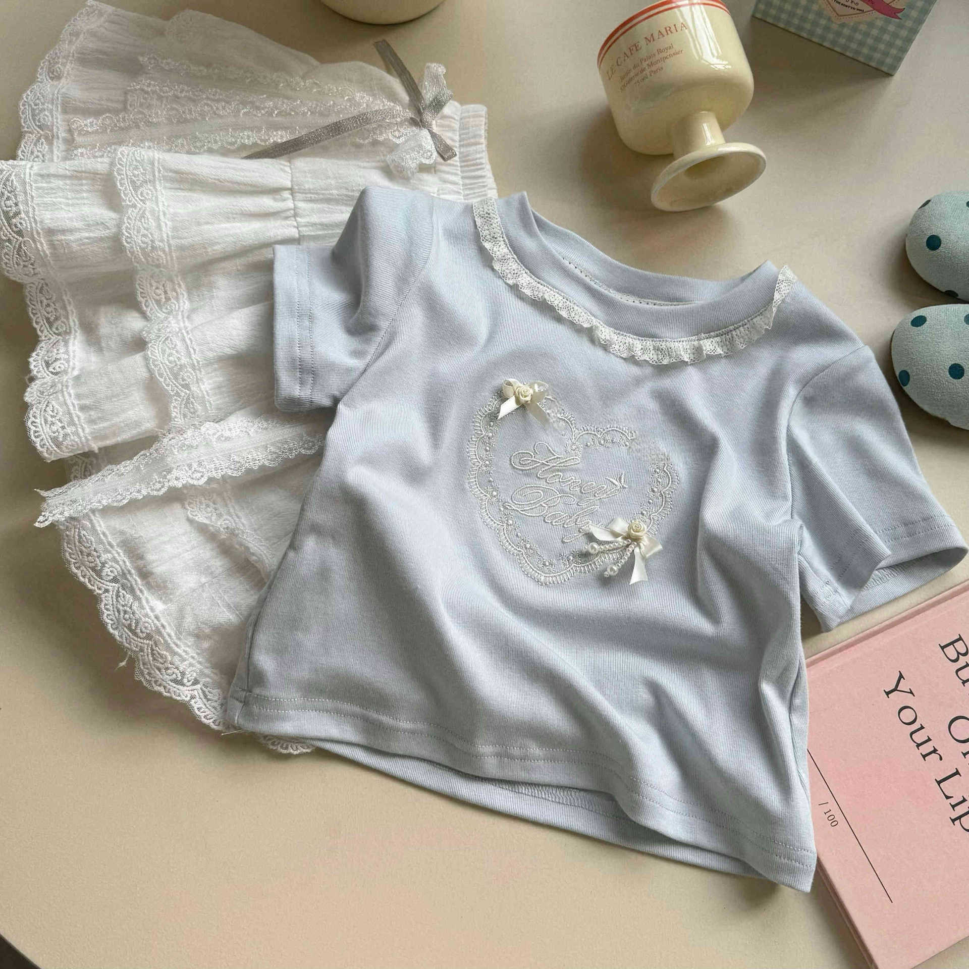 Girls' Lace Bow Two-Piece Set