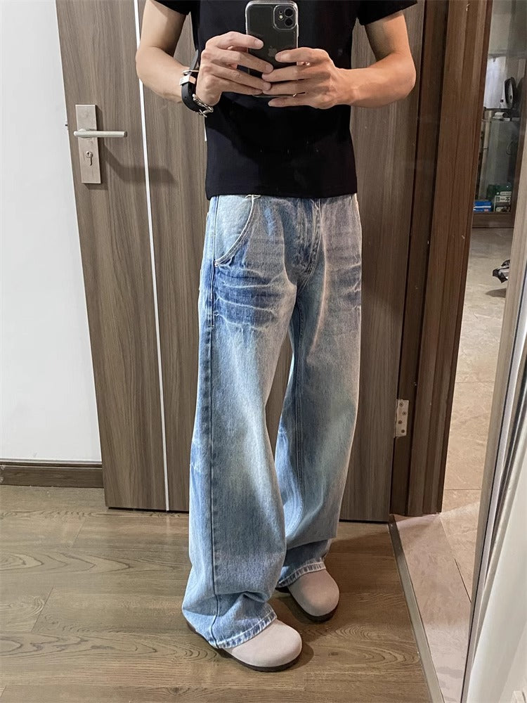 Straight-leg loose wide-leg jeans