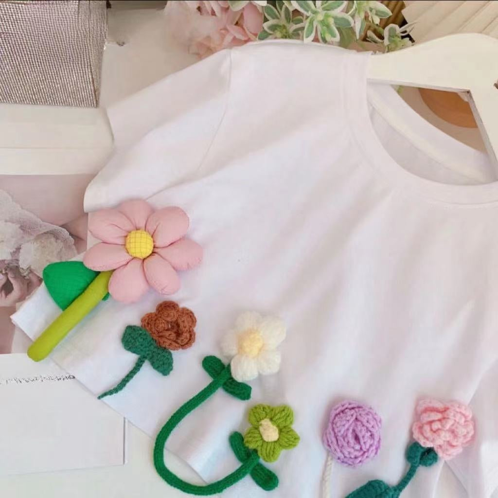 Girls' Floral Short Sleeve and Shorts Two-Piece Set