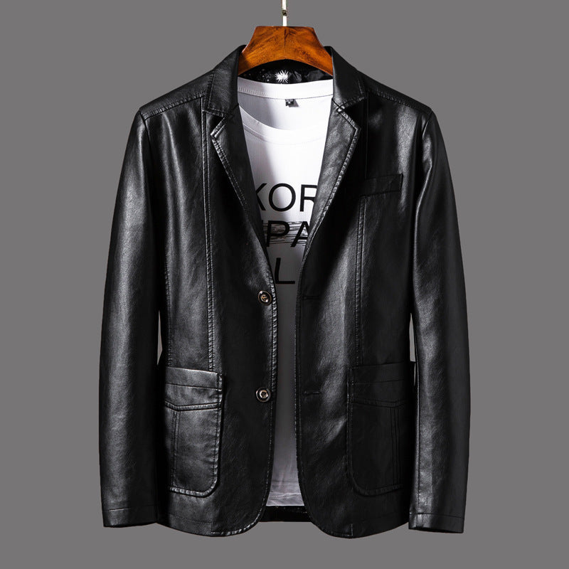 Elastic Waist Casual Trousers - leather jacket