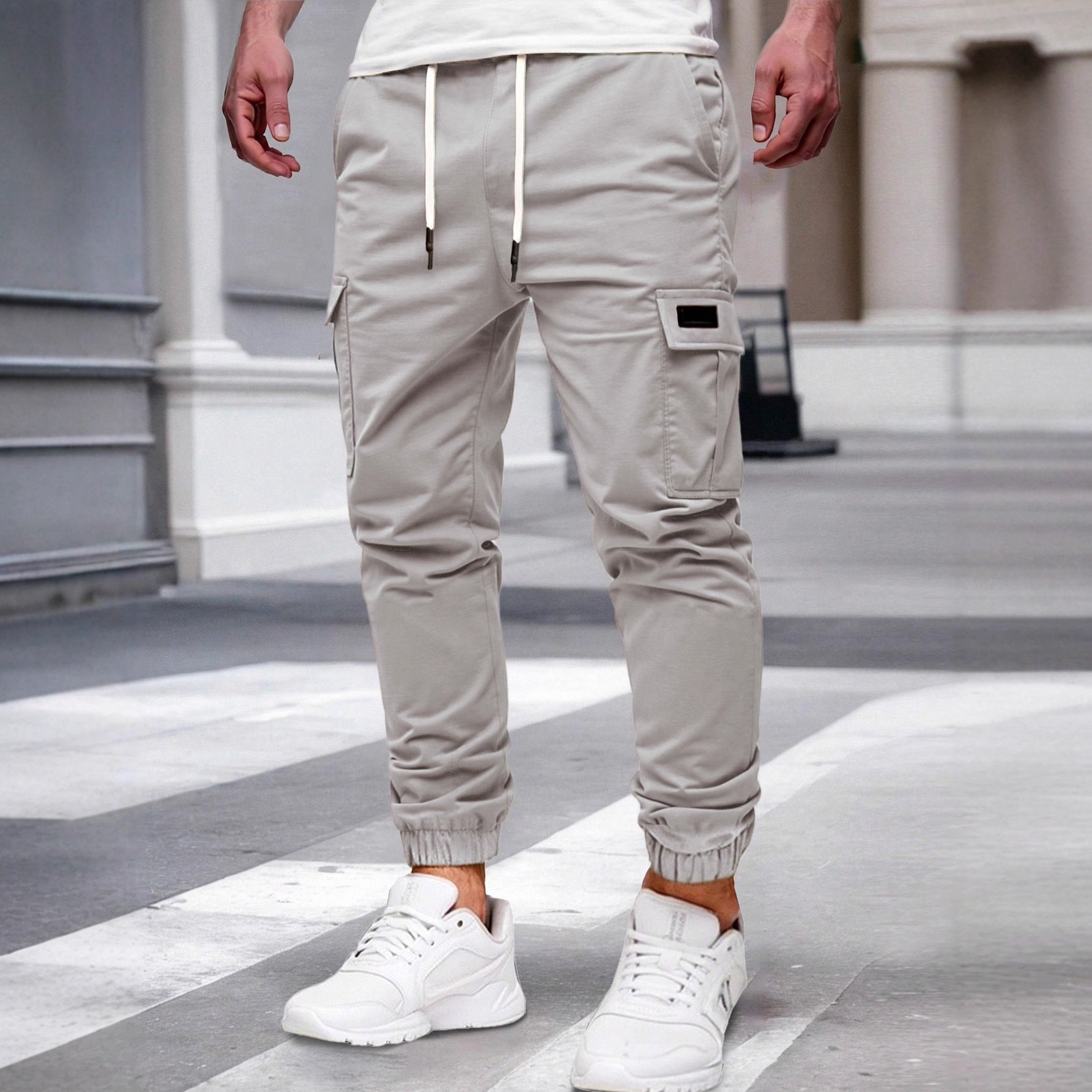 Relaxing multi-pocket work trousers