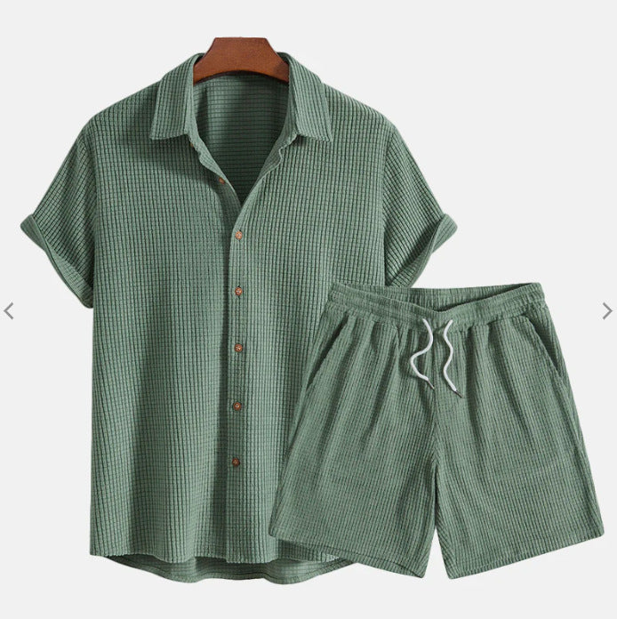 Men's Casual Short-Sleeved Suit Set