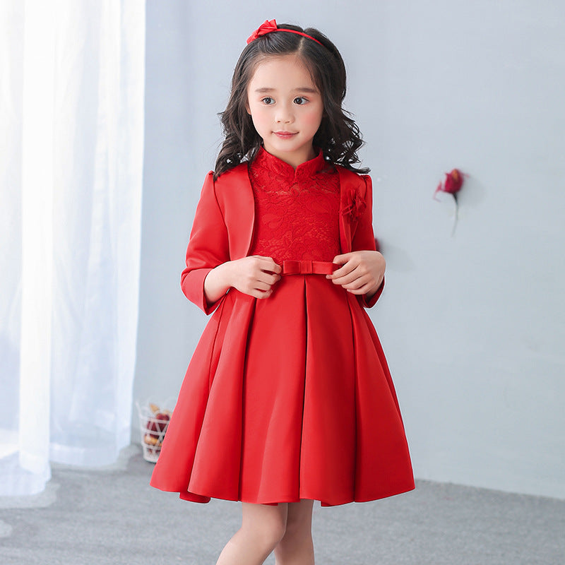 Girls' Princess Dress Cloak Long Sleeve Flower Girl Outerwear