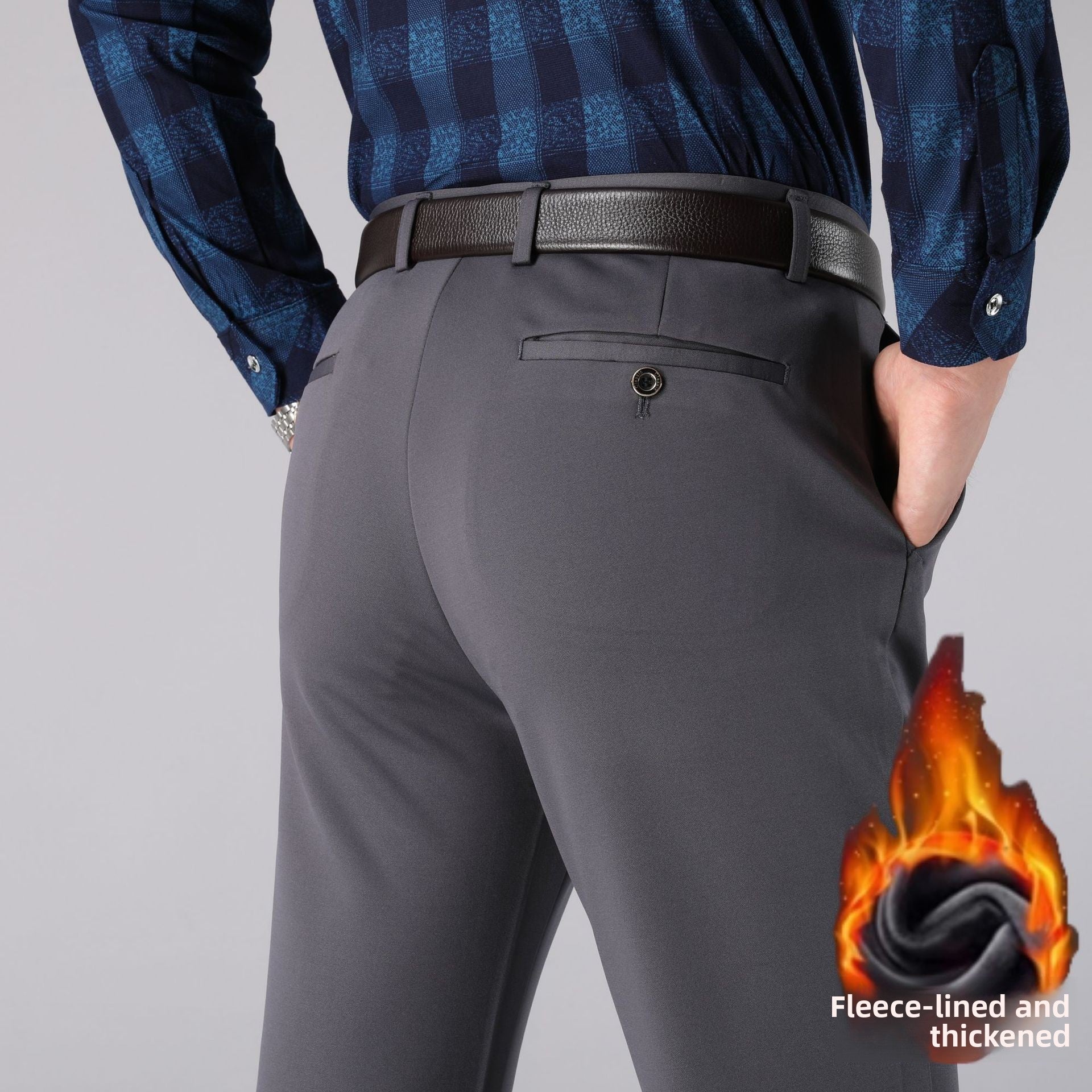 Men's straight-leg suit trousers