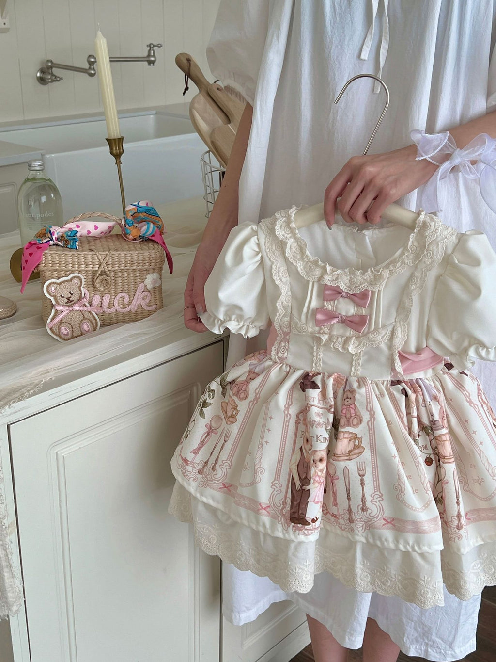 Girls' Summer Puff Sleeve Dress
