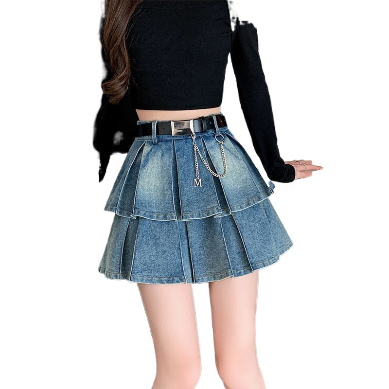 Jean's pleated skirt