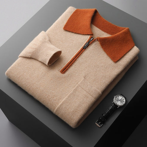 Men's Zipper Knitwear Long Sleeve Sweater
