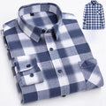 Men's Long-Sleeved Cotton Brushed Plaid Shirt