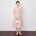 Elegant A-Line Work Dress with High Waist