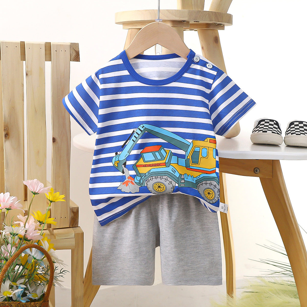 Children's Short Sleeve Cotton Two-Piece Set