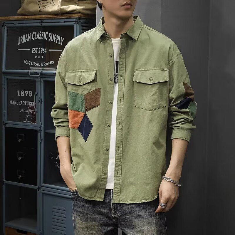 Men's Long Sleeve Linen Work Shirt