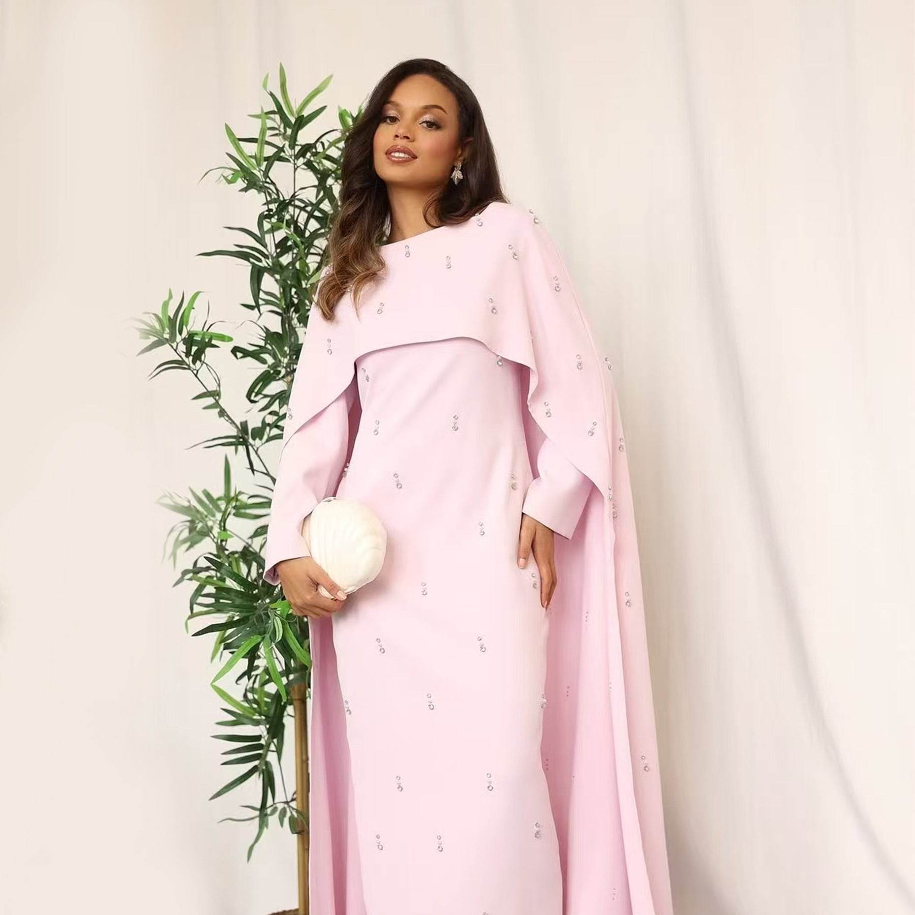 Elegant Beaded Two-Piece Dress with Flared Skirt