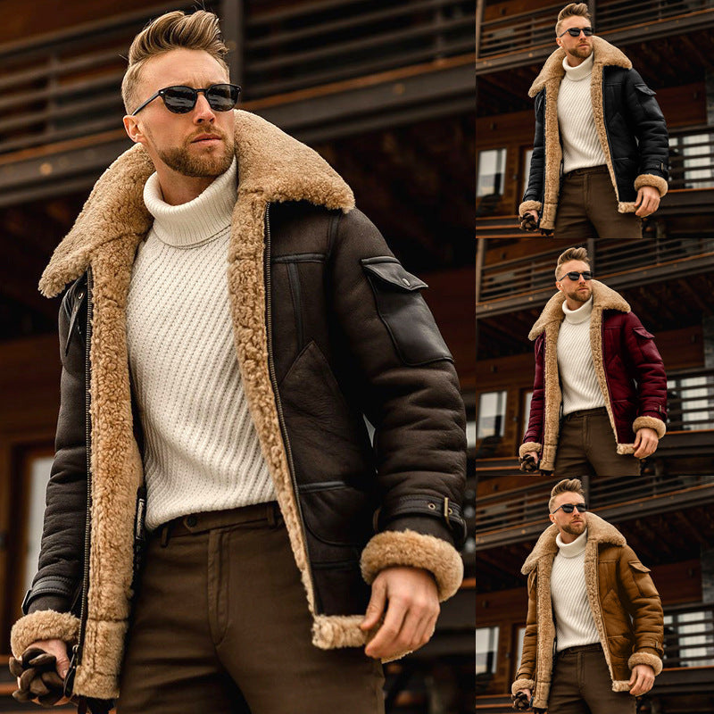 Polo jacket - thick leather jacket