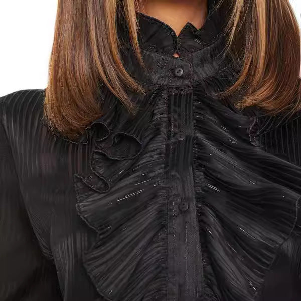 Elegant Women's Ruffled Long Sleeve Blouse