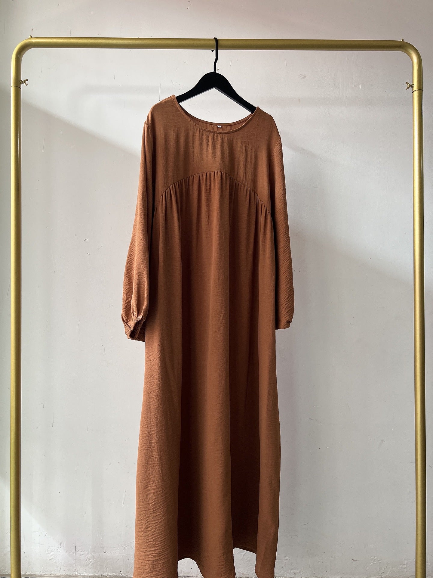 Wide and soft pure-color dress and long robe