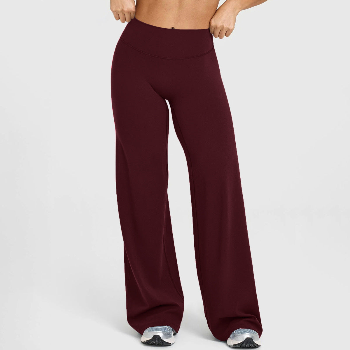 Straight-leg loose high-waist yoga pants