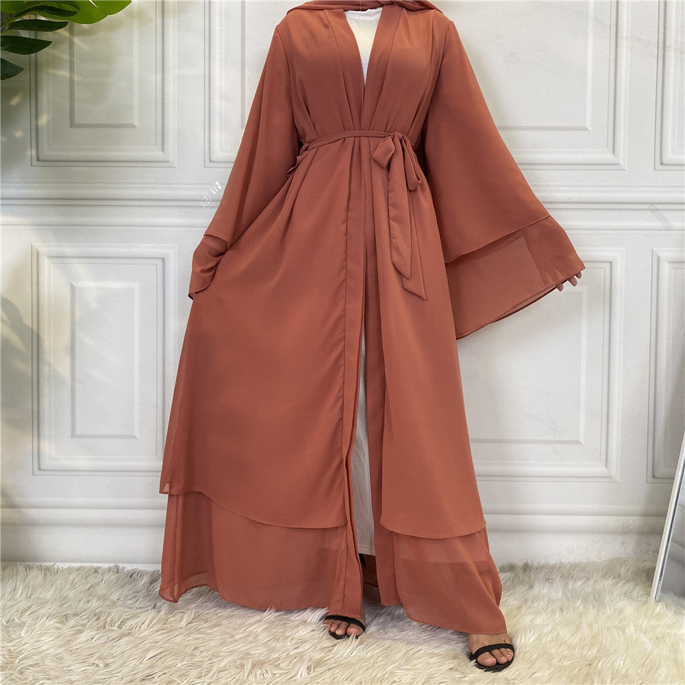 Solid-colored robe dress