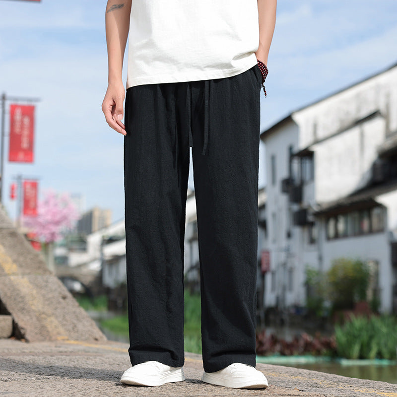Men's Linen Casual Straight Trousers