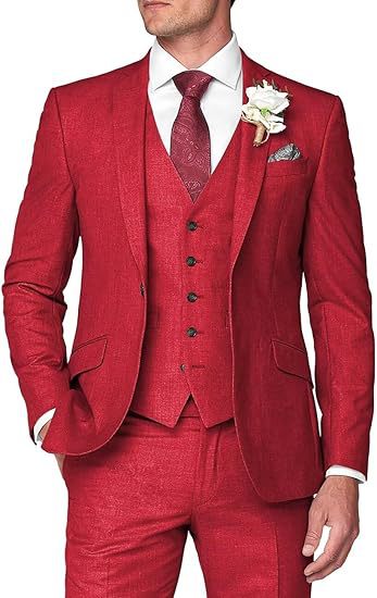 Men's Three-Piece Slim Fit Suit for Business and Wedding