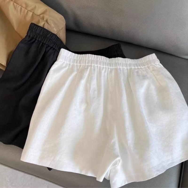 Summer Thin Cotton and Linen Straight Linen Casual Shorts