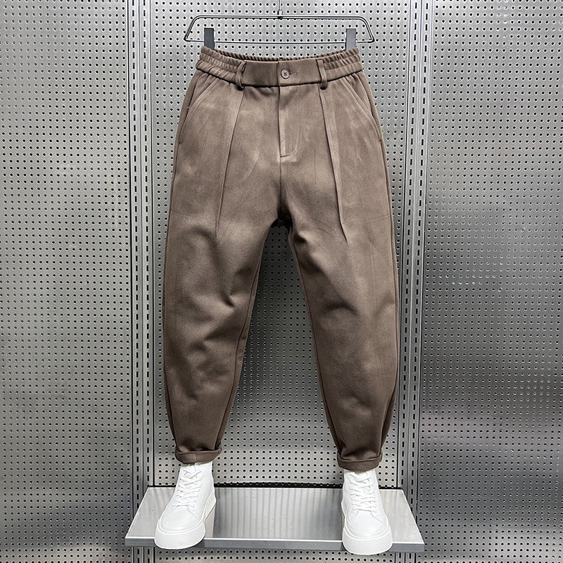 Woolen carrot trousers