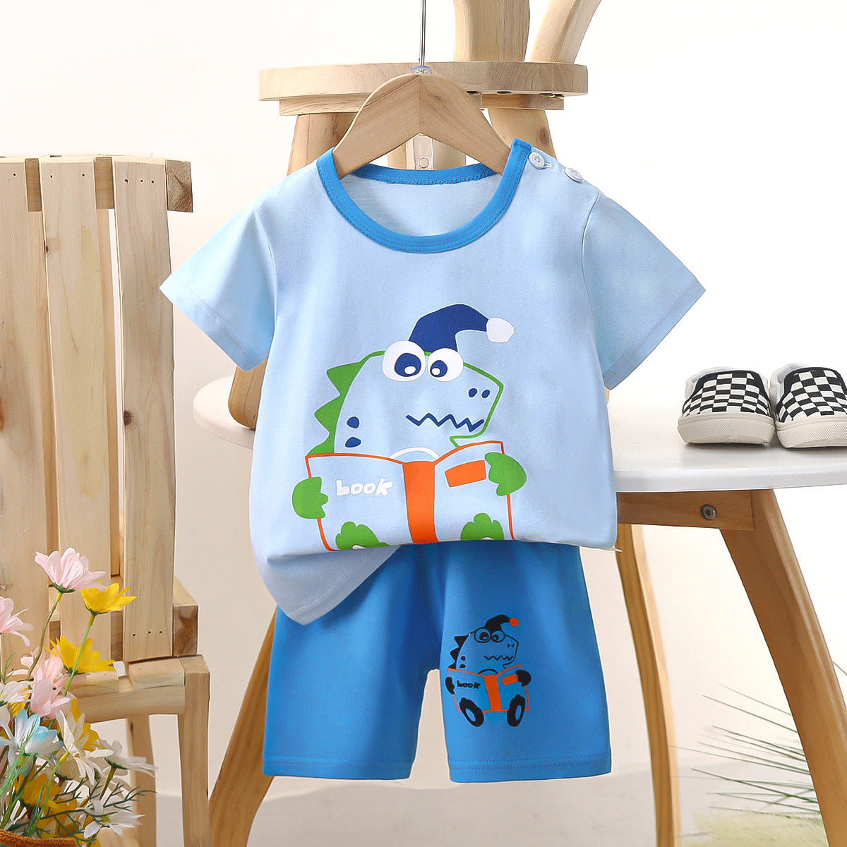 Children's Short Sleeve Cotton Two-Piece Set