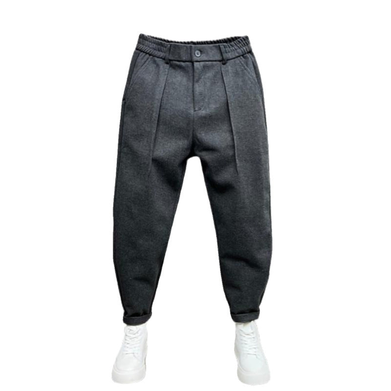 Woolen carrot trousers