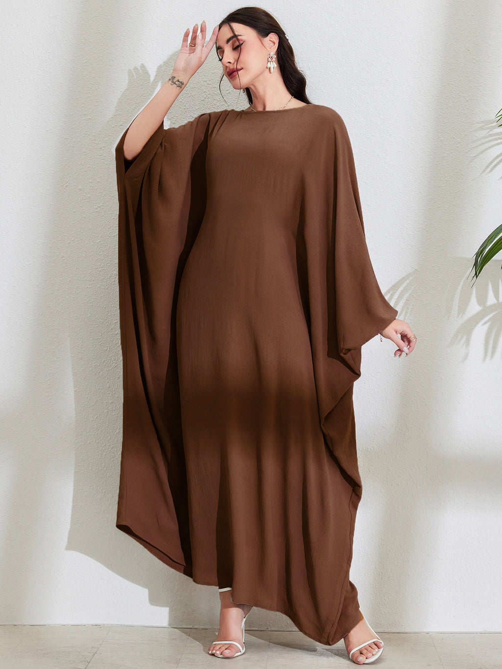Long Dress Bat Sleeve Elegant Robe