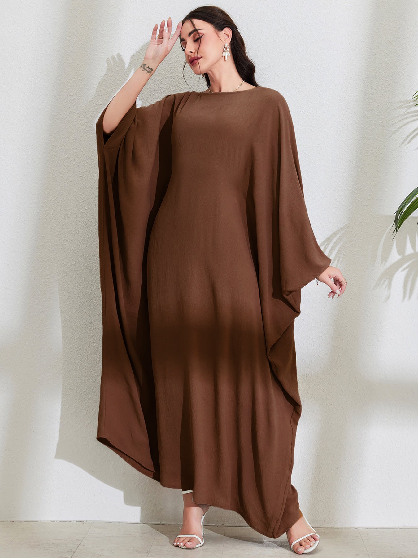 Long Dress Bat Sleeve Elegant Robe