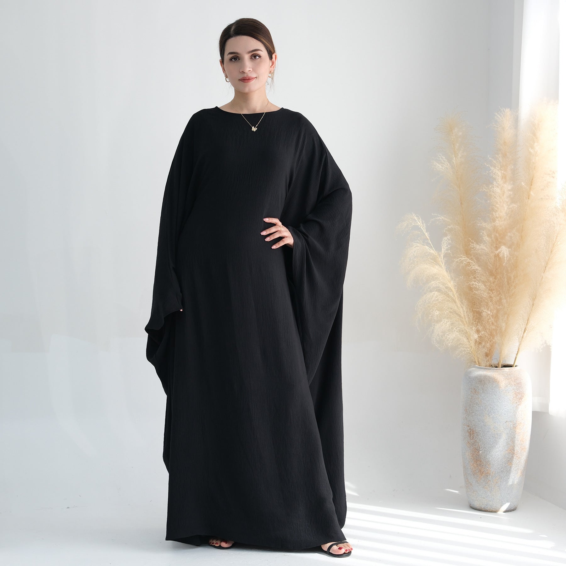 Women's Bat Sleeve Party Dress with Belt