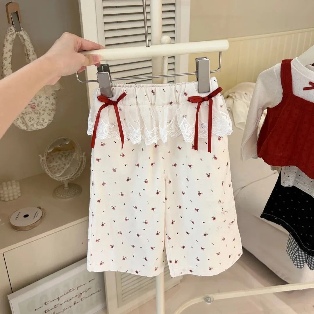 Girls' Knit Sleeveless Top and Wide Leg Pants Set