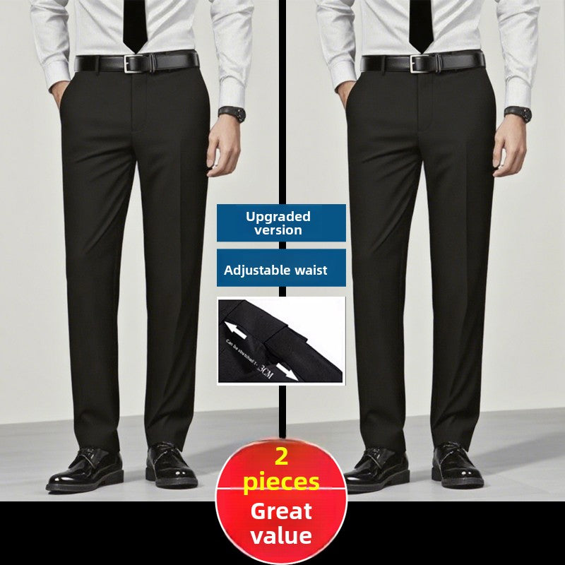 Suit Pants for Men, Business Formal Wear, Loose Straight-Leg, Plus Size, for Work, Interviews, Administrative, Commuting, Workplace, Career