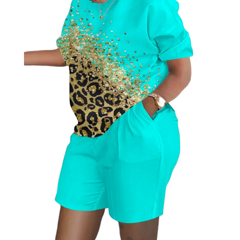 Short-Sleeved Printed Commuter Suit